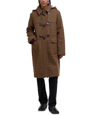 Barbour Melody Checked Duffle Coat - Brown