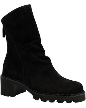 Paul Green Fabian Suede Mid Calf Boots - Black