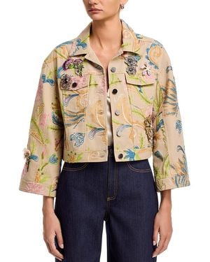 Cinq À Sept Addie Embellished Embroidered Jacket - Blue