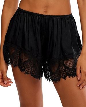 Free People Sweet Love Boxer Shorts - Black