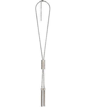 Balmain Long Brass Tassel Necklace, 50 - White