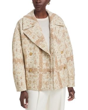 BOSS Double Breasted Coat - Natural