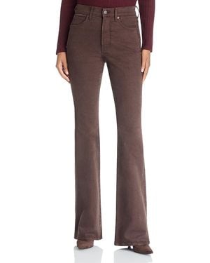 Veronica Beard Beverly Coated High Rise Bootcut Jeans - Brown