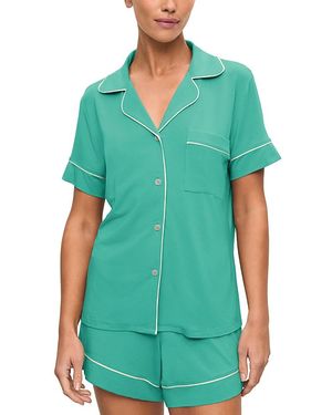 Eberjey Gisele Relaxed Short Sleeve Top & Shorts - Green