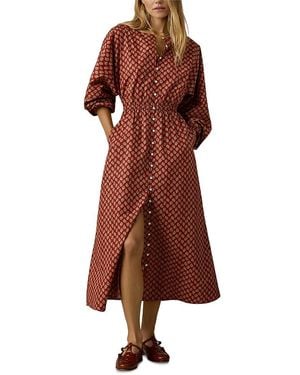 Faherty Coastal Poplin Suri Dress - Red