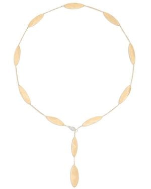 Marco Bicego 18K Lunaria Twist Textured Link Lariat Necklace - White