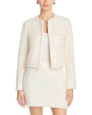 Aqua Tweed Sequin Jacket - White