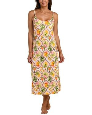 La Blanca Palm Raffia Ring Dress - Yellow