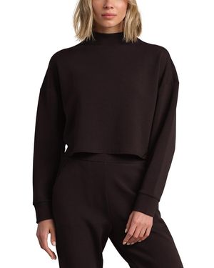 Rhone Dreamglow Cropped Mock Neck Top - Black