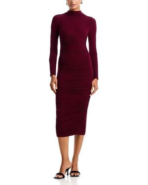 Bardot Amera Knit Mock Neck Midi Dress - Red
