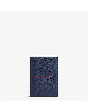Balenciaga Cash Vertical Bifolded Wallet - Blue