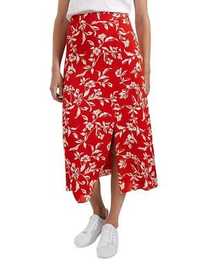 Hobbs Eloise Printed Midi Skirt - Red
