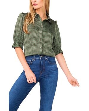 Cece Printed Blouse - Green