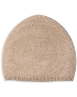 Aqua Brushed Cashmere Slouch Beanie - Natural
