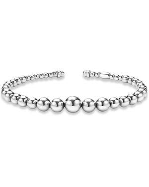 Lagos Sterling Caviar Bubbly Beaded Cuff Bracelet - White