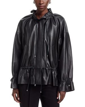 3.1 Phillip Lim Leather Cinched Parka Jacket - Black