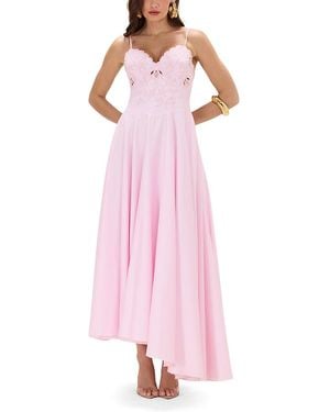 PATBO Tricoline Lotus Maxi Dress - Pink