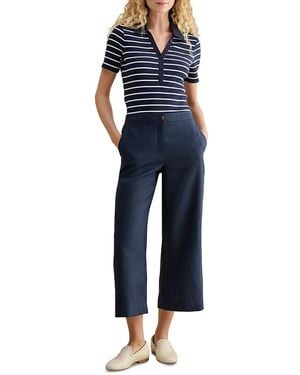 Hobbs Lillie Cropped Linen Pants - Blue