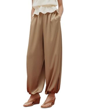 Reformation Aven Satin Pants - Brown