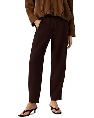 Whistles Linen Barrel Leg Pants - Black