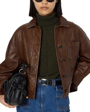 Gerard Darel Nicole Leather Jacket - Brown