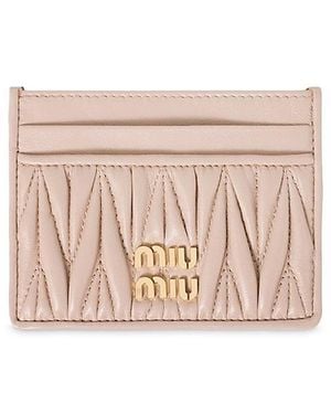 Miu Miu Matelasse Nappa Leather Card Holder - Pink