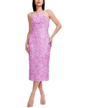 Dress the Population Etta Sequin Halter Dress - Purple