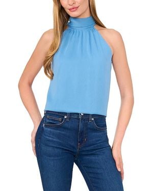 Cece Sleeveless High Neck Top - Blue