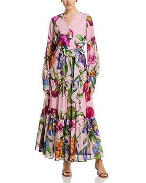 Nancy Yang V Neck Maxi Dress - Red