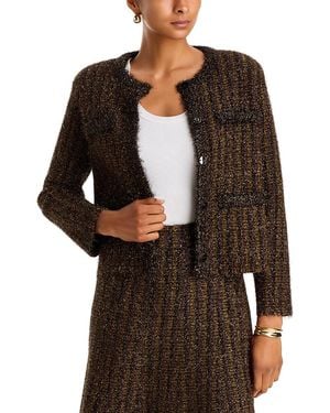 Veronica Beard Keziah Metallic Knit Jacket - Black