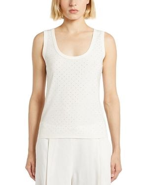 Marella Mlmoratabling Embellished Knit Top - White