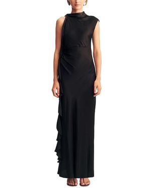 Shona Joy Agnes Draped Ruffled Dress - Black