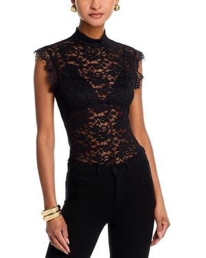 Aqua Mock Neck Lace Shift Dress in White | Lyst