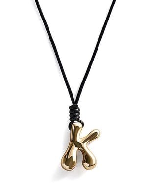 BaubleBar Initial Adjustable Cord Pendant Necklace, 32 - Metallic
