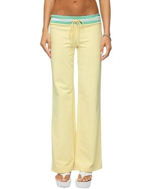 Edikted Clioh Contrast Waist Sweatpants - Yellow