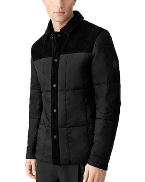 Mackage Henrik Mixed-Media Suede Shirt - Black