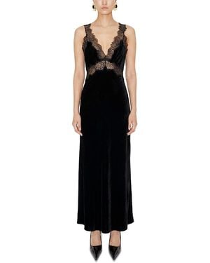 Ronny Kobo Holiday Sleeveless V Neck Lace Dress - Black