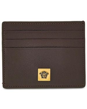 Versace Flat Leather Card Case - Brown