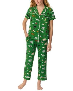 Kate Spade Brushed Jersey Short Sleeve Pajama Set - Green
