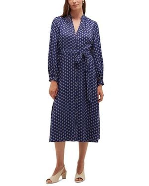 Hobbs Zia Printed Tie Waist Shirtdress - Blue