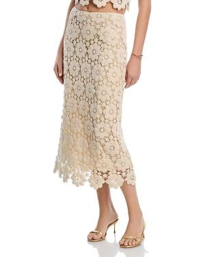 Bardot Veneta Crocheted Midi Skirt - Natural