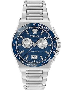 Versace Greca Reaction Chronograph, 43Mm - Blue