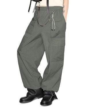 MAX&Co. Ondina Oversized Cinched Cargo Pants - Gray