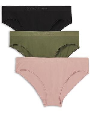 Calvin Klein Bonded Flex Seamless Bikini Briefs, Pack Of 3 - Green