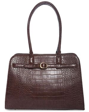 Aqua Belted Shoulder Bag - Brown
