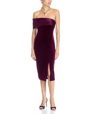 Eliza J Velvet One Shoulder Cocktail Dress - Red
