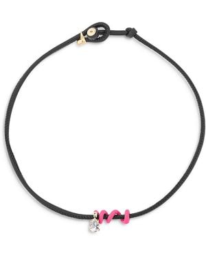 Bea Bongiasca Bea Bonglasca 9K & Sterling Crystal & Enamel Vine Leather Cord Pendant Necklace, 16.5 - Metallic