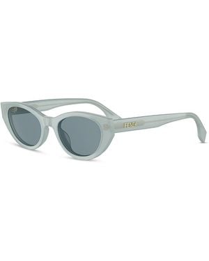 Fendi Lettering Oval Sunglasses, 51Mm - Multicolor