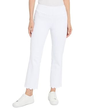 Lyssé Sage Scallop Edge Ankle Baby Bootcut Jeans - White