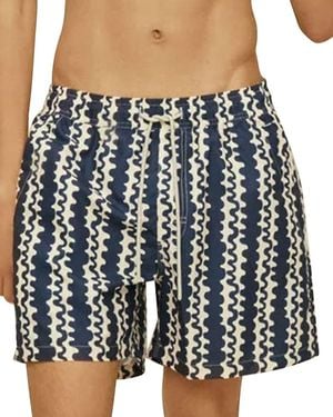 Oas Scribble Printed 4.3 Swim Shorts - Blue
